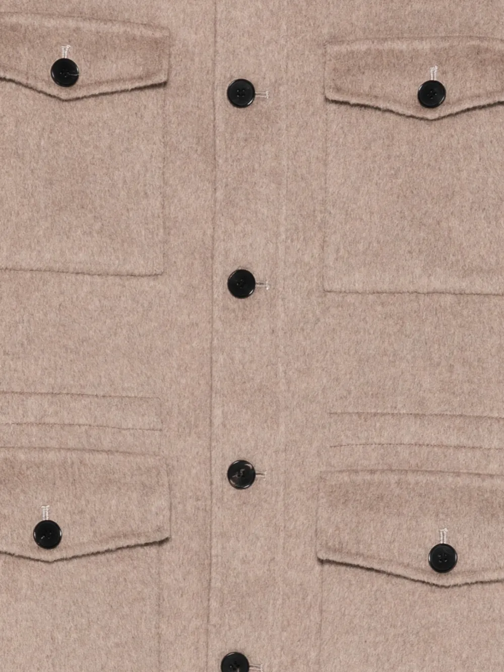  Greyed Buttoned Shirt Jacket - Neutrals 
