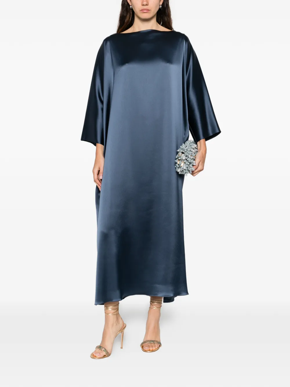 Gianluca Capannolo boat-neck Laura midi dress - Blauw