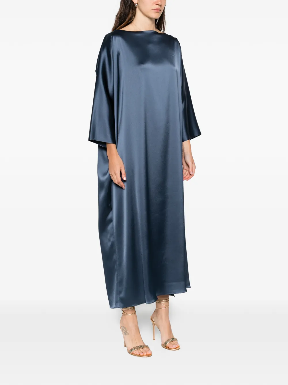 Gianluca Capannolo Boat-neck Laura Midi Dress In Blue