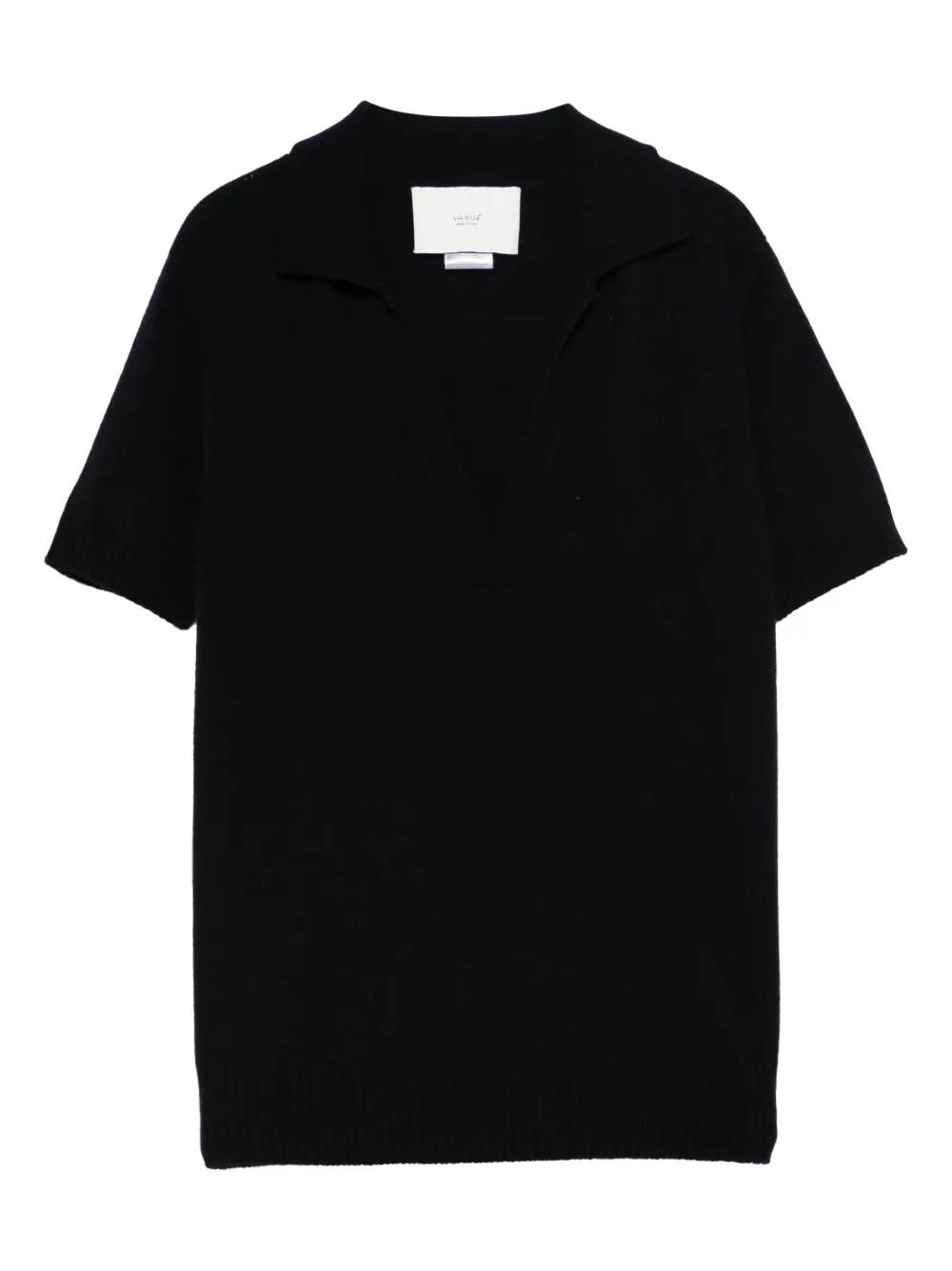 Vanisé Polo-collar Knitted T-shirt In Black