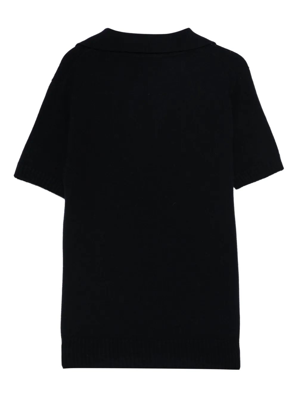 Vanisé Polo-collar Knitted T-shirt In Black