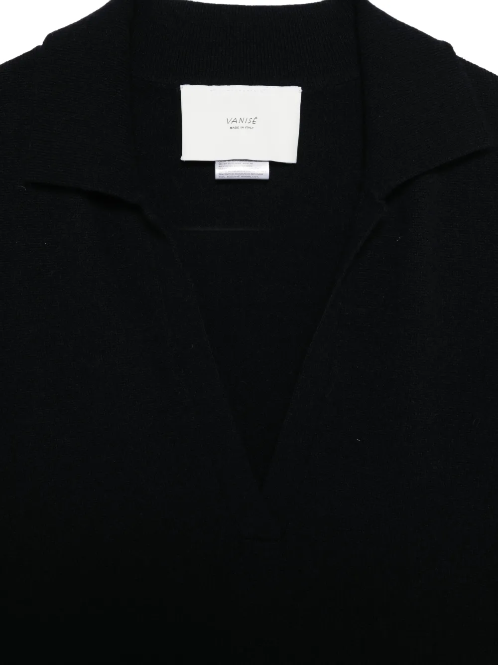 Vanisé Polo-collar Knitted T-shirt In Black