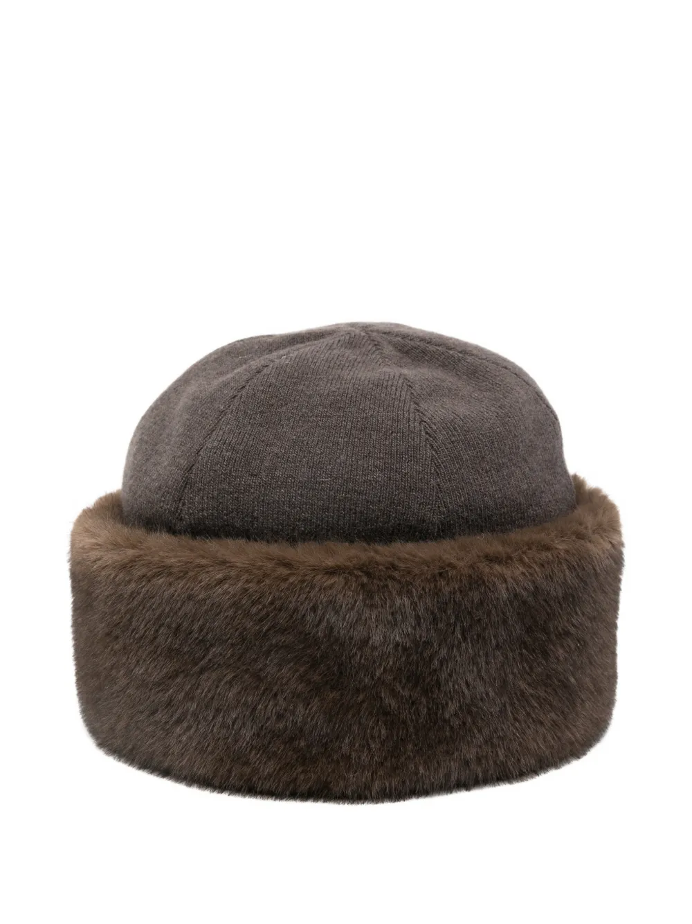 Alpo faux-fur trim beanie - Bruin