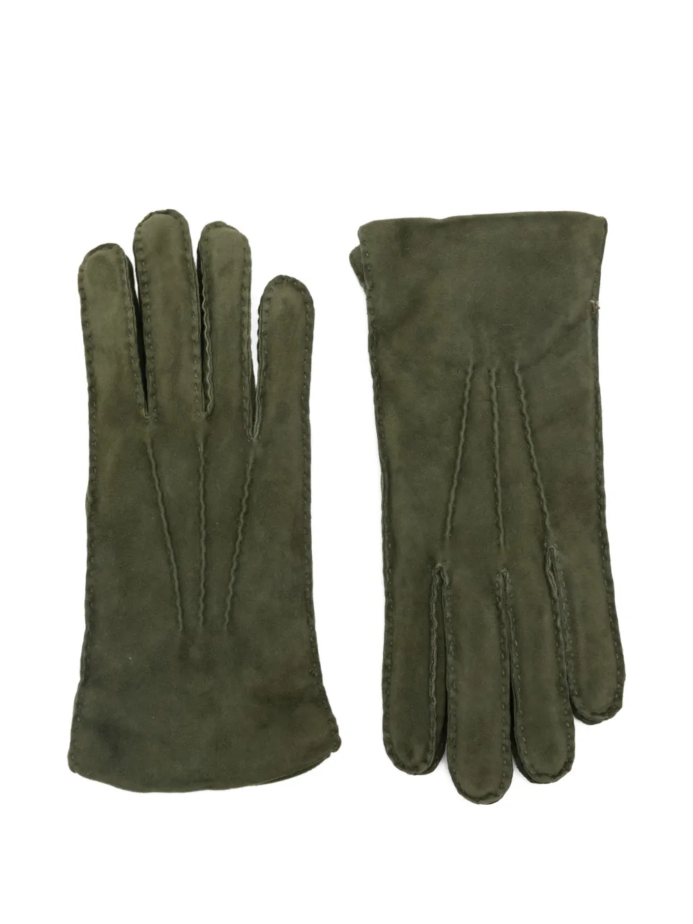 Alpo Suede Stitching Gloves In Green