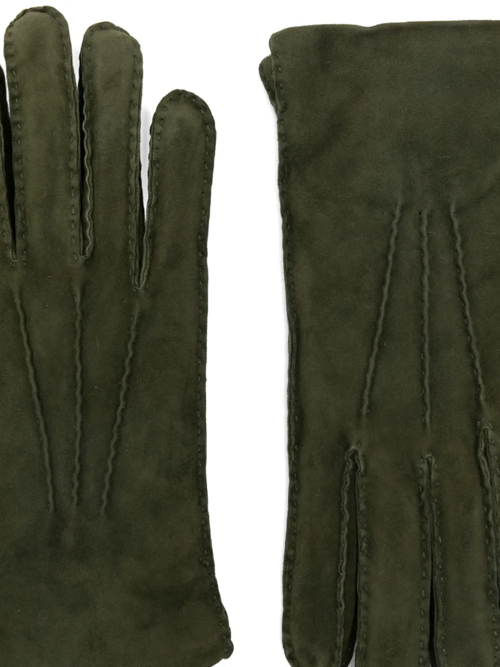 Alpo Suede Stitching Gloves In Green