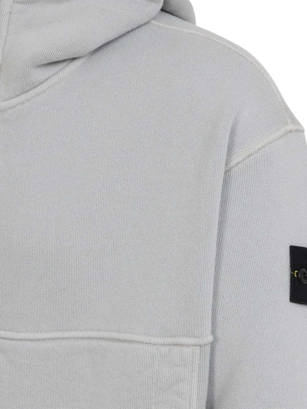 Stone Island Hooded Sweatshirt With Ribbed Cuffs And Hem In Gray