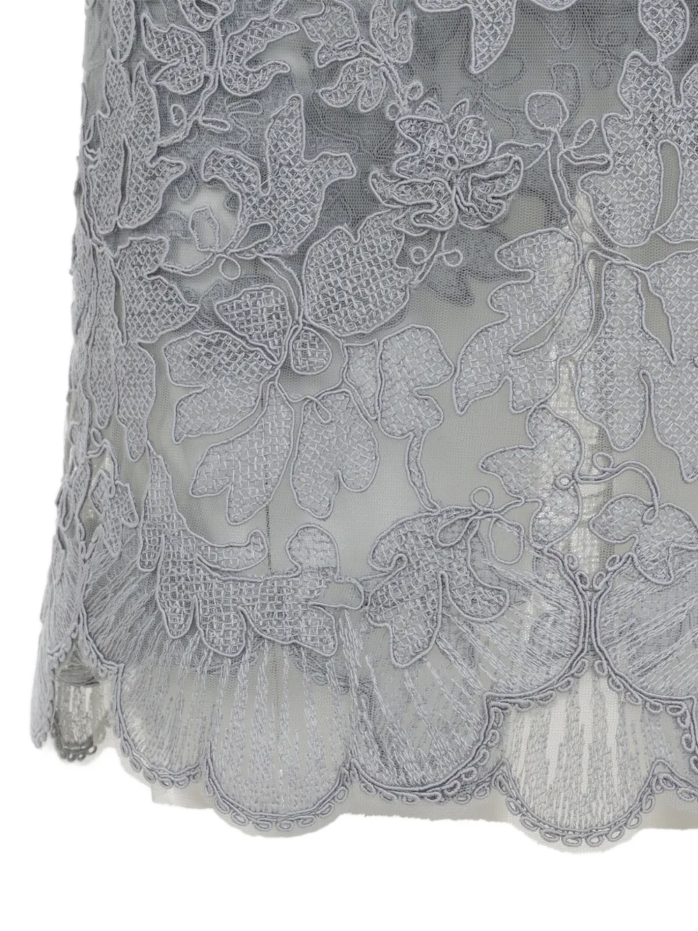 Ermanno Scervino Gewelfde jurk met bloemapplicatie Grijs