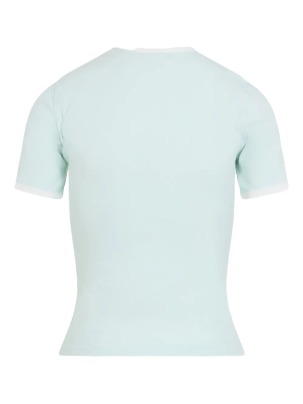 Courrèges Short Sleeve Crew Neck T-shirt Design In Blue