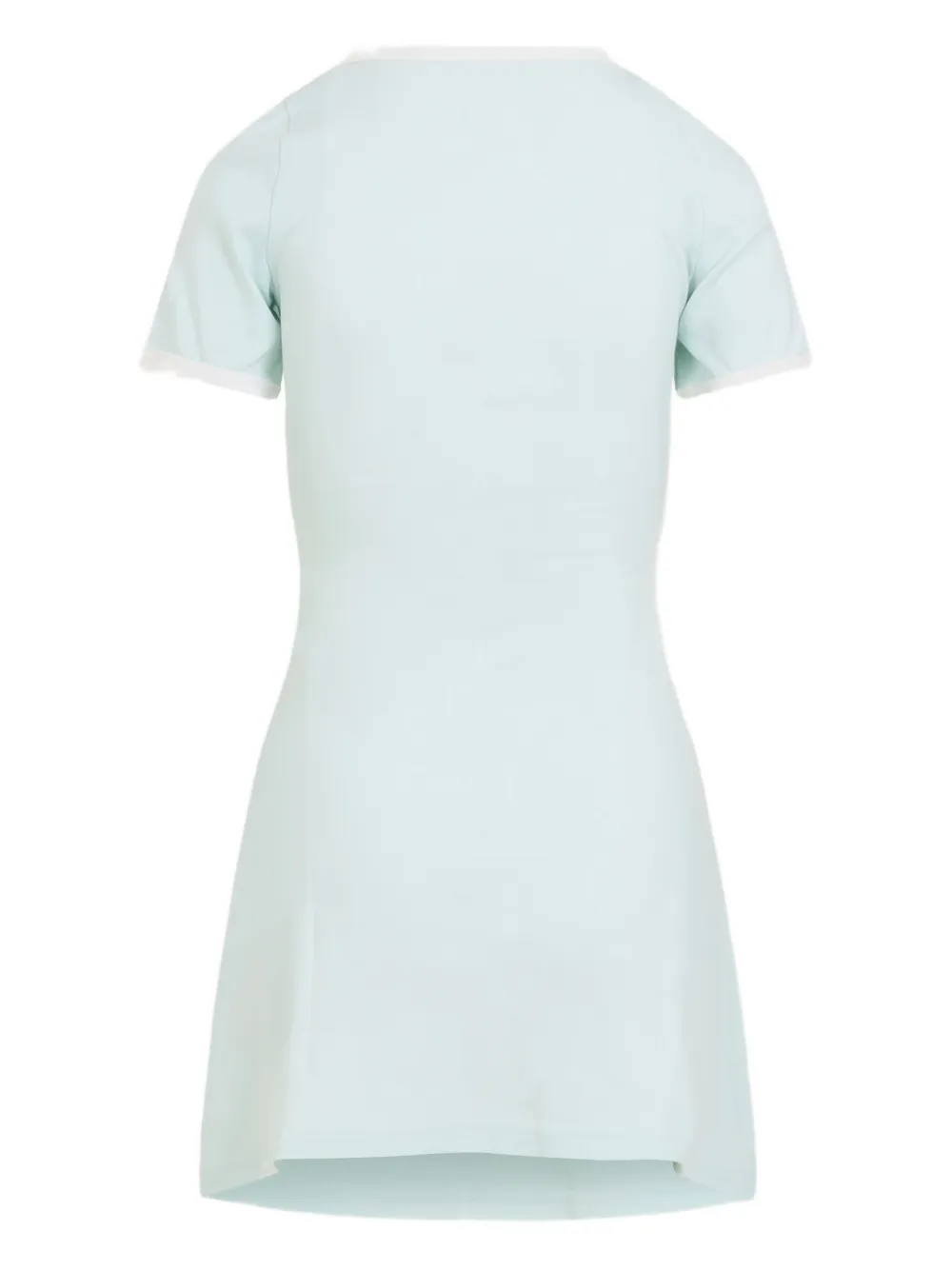 Courrèges square neck logo dress - Blauw