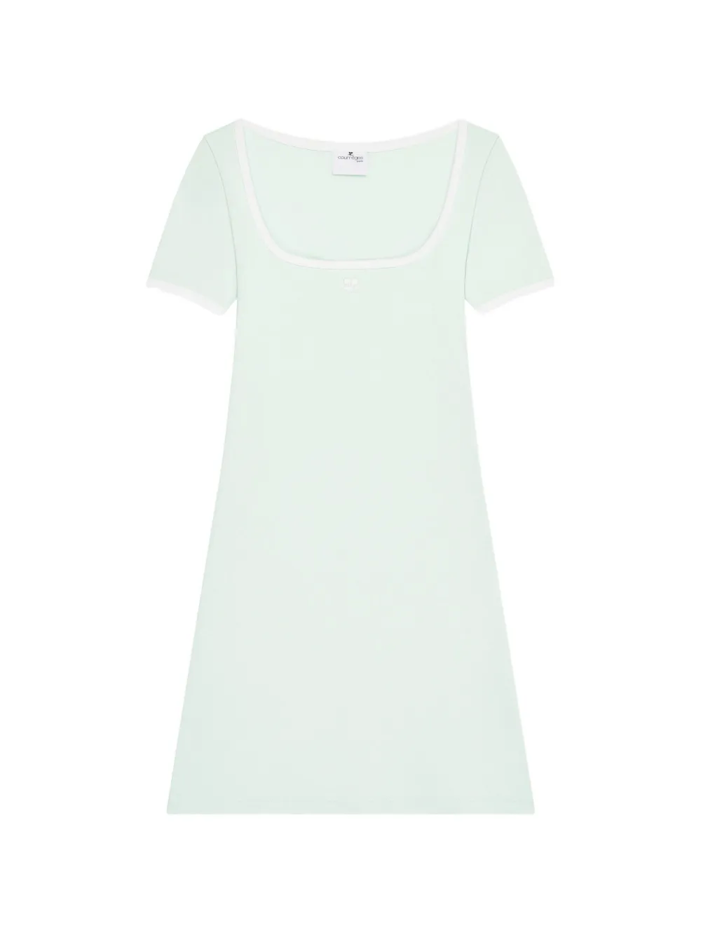 Courrèges square neck logo dress