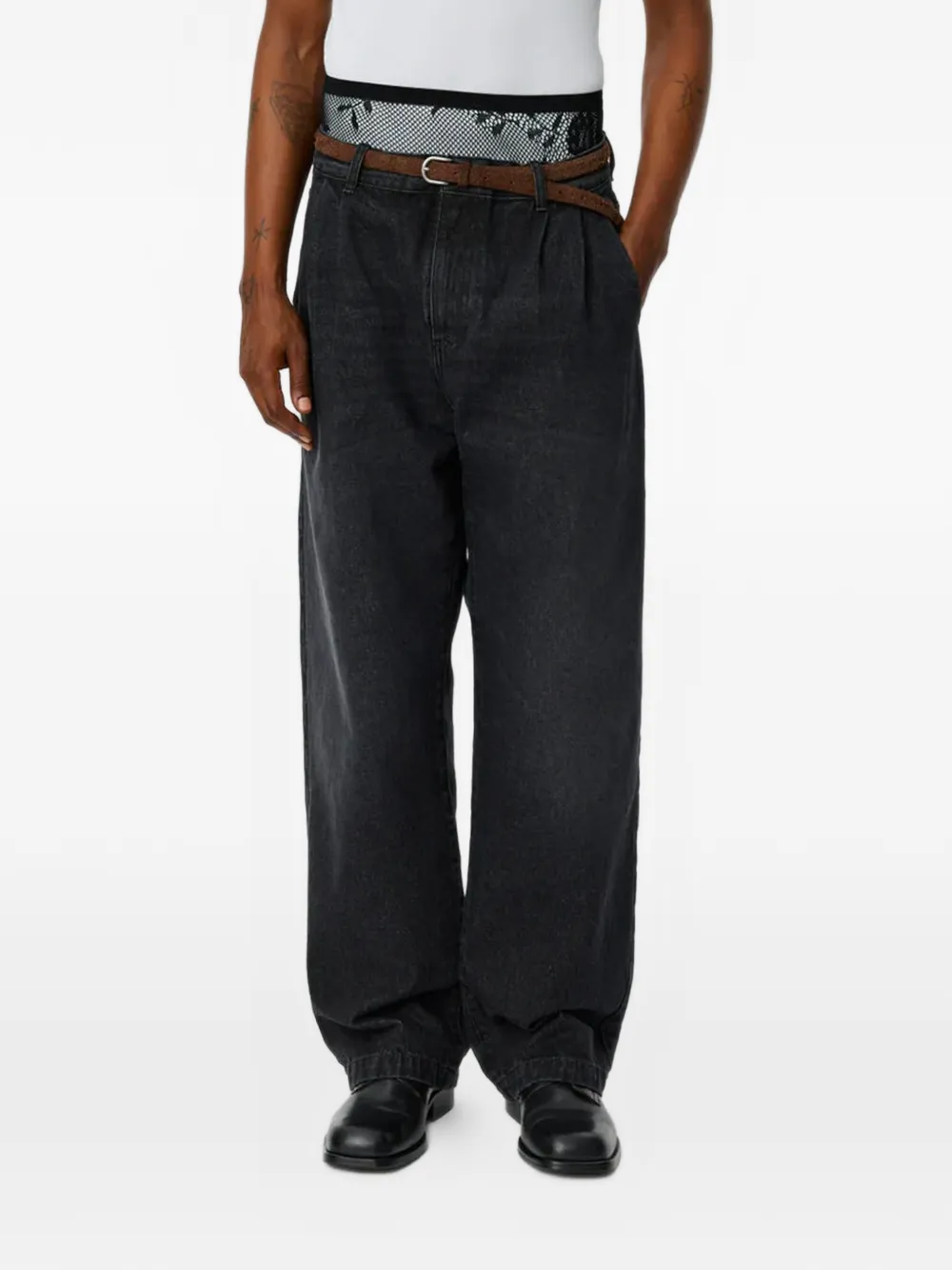 mfpen Big double-pleated jeans - Nero