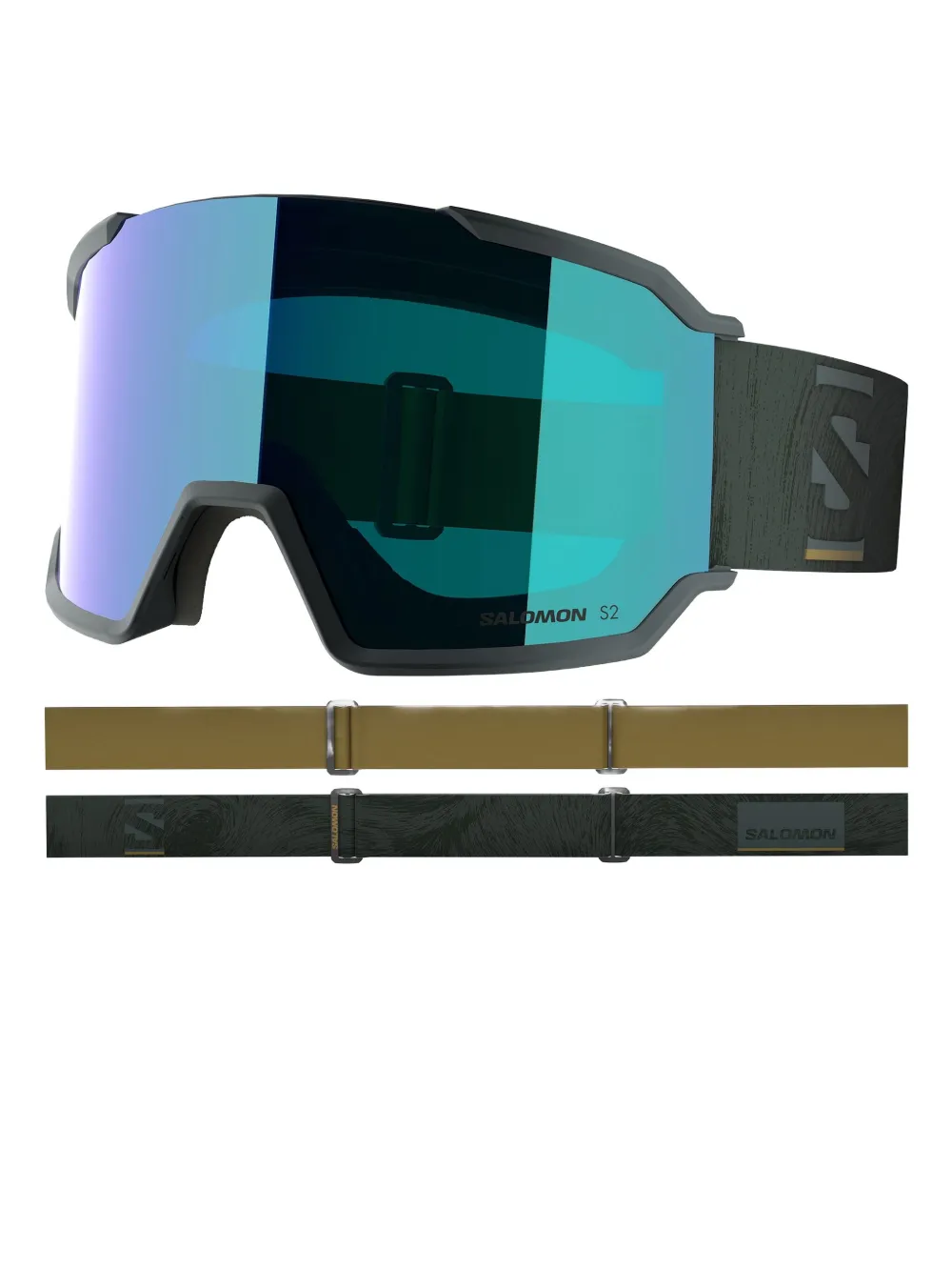 Salomon S View 3 ML skibril met logoband Zwart