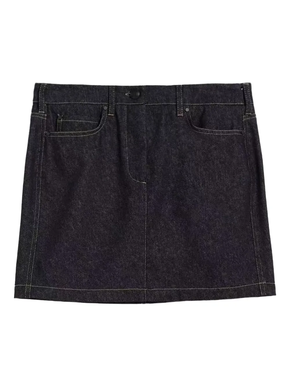 Max Mara Button Denim Mini Skirt In Blue