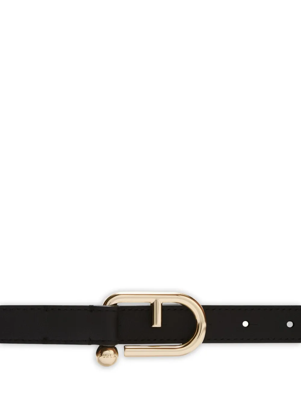  Furla Nuvola Leather Buckle Belt - Black 
