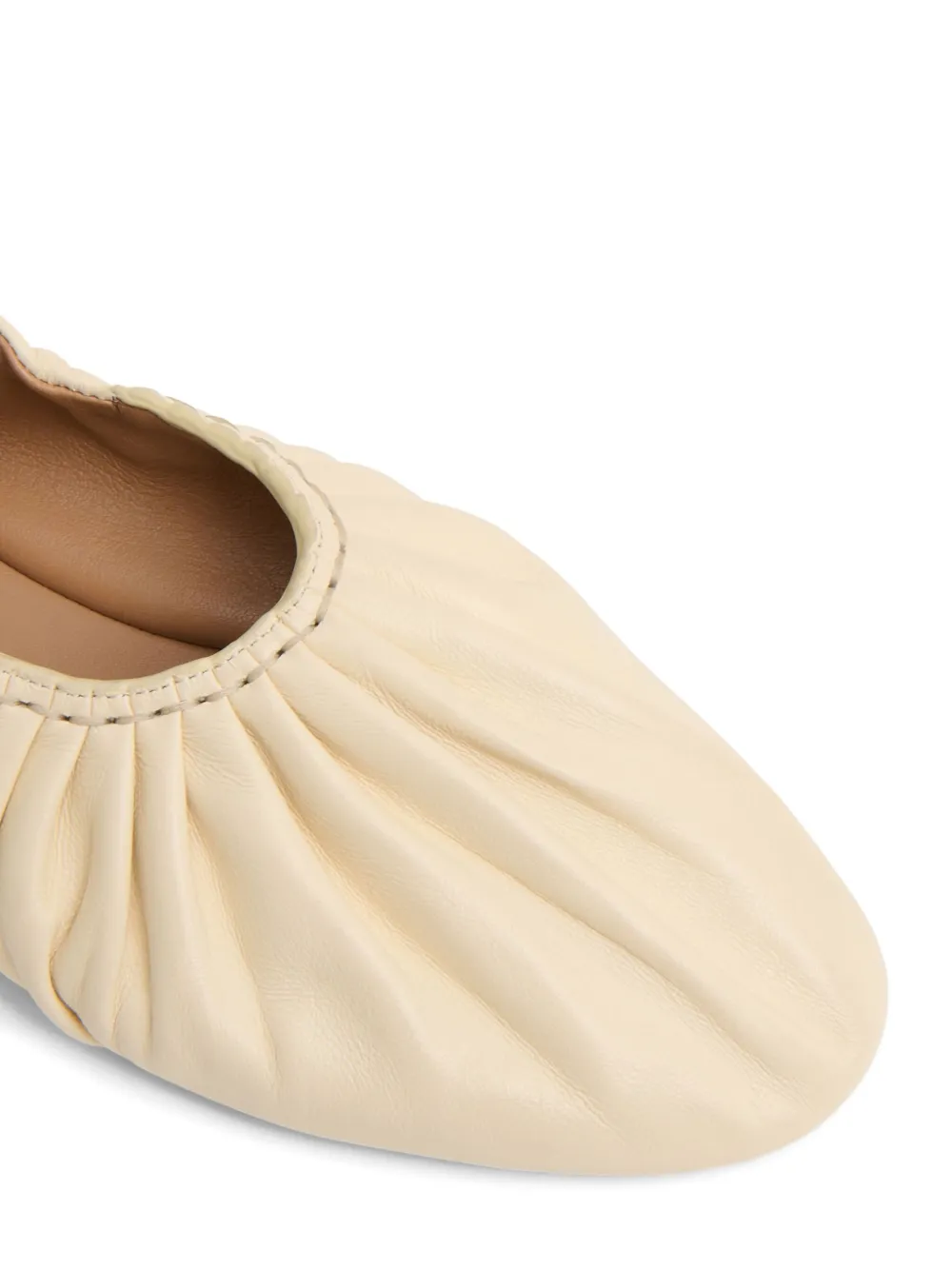 Mansur Gavriel Ruched Ballerina Ballet Flat In Neutral