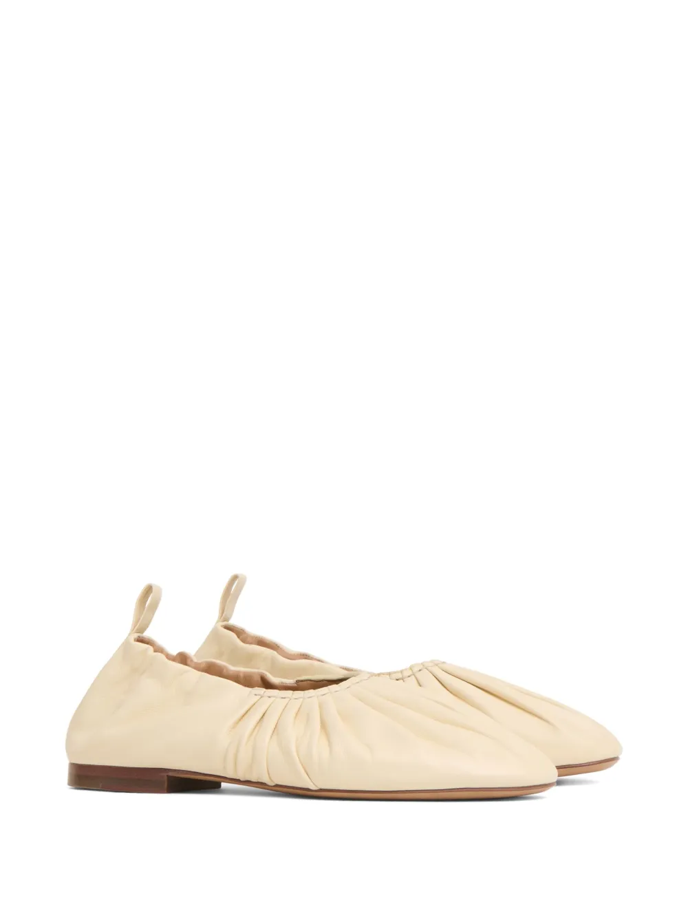 Mansur Gavriel Ruched Ballerina Ballet Flat In Neutral