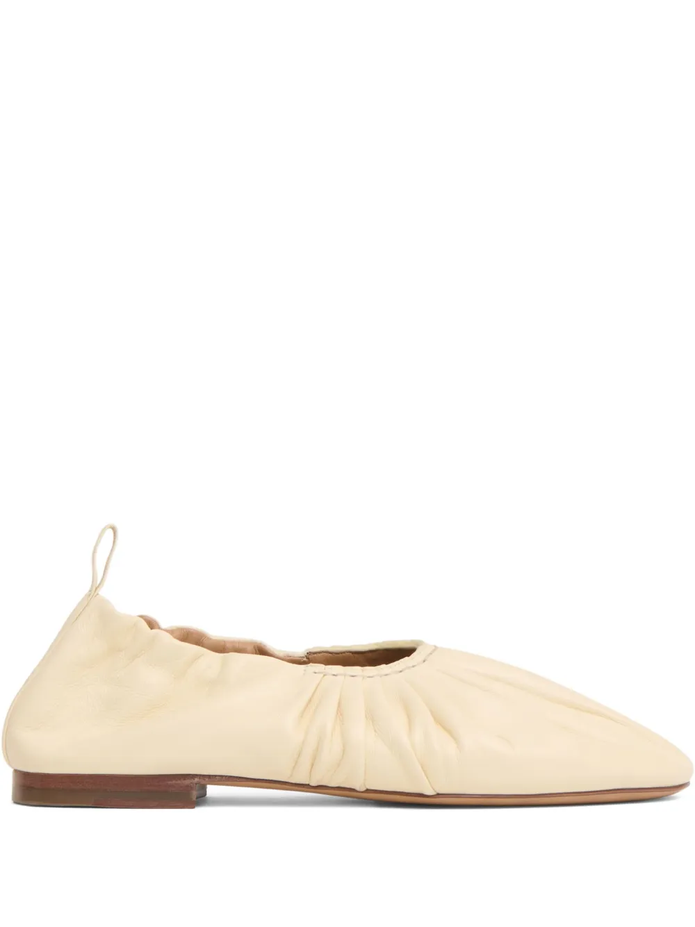 Mansur Gavriel Ruched Ballerina Ballet Flat In Neutral