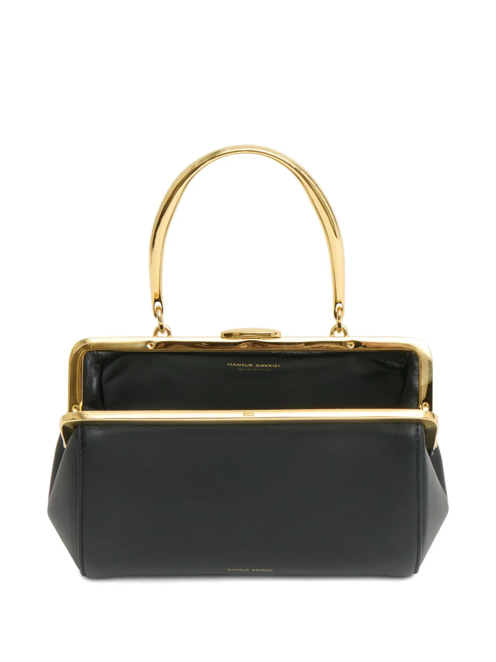 Mansur Gavriel Pina Metal Handle Evening Mini Bag In Black