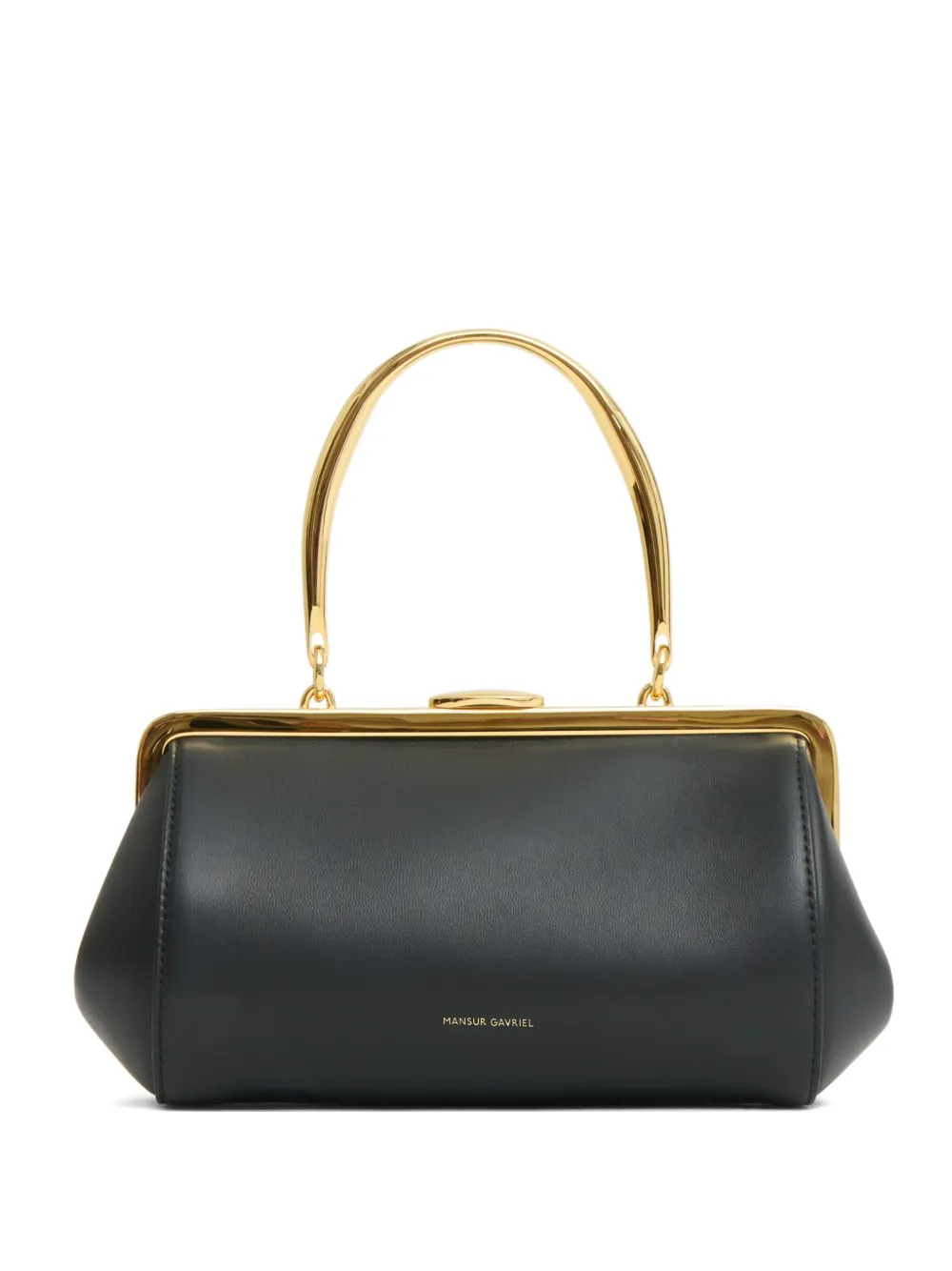 Mansur Gavriel Pina Metal Handle Evening Mini Bag In Black