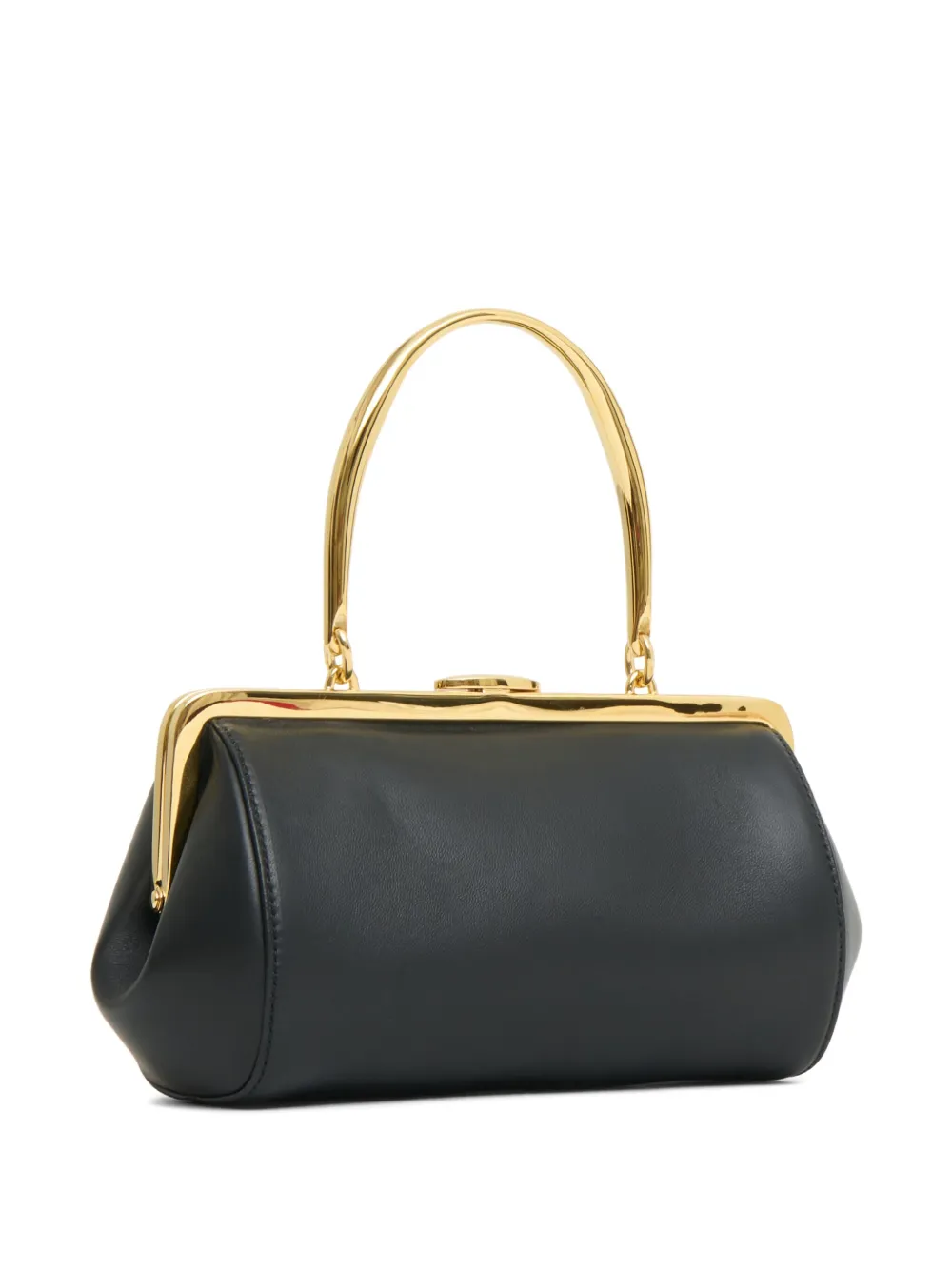 Mansur Gavriel Pina Metal Handle Evening Mini Bag In Black