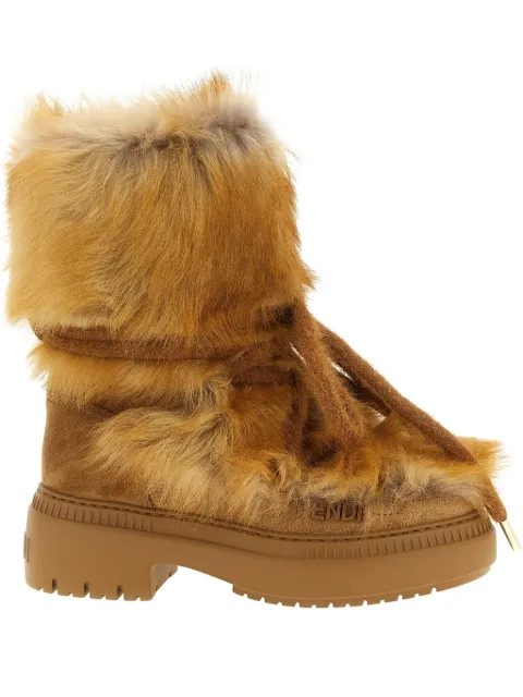 FENDI 55mm Apres Chic fur lace-up boots