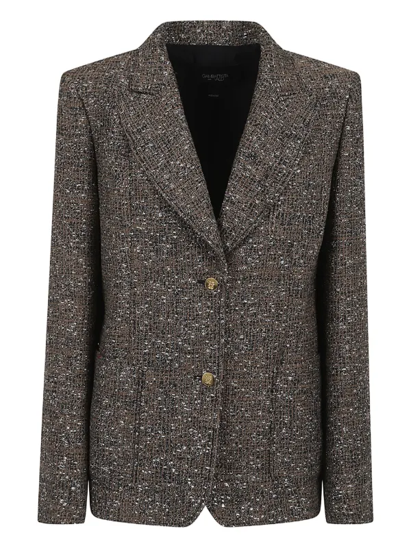 Giambattista Valli Buttoned Blazer in Brown
