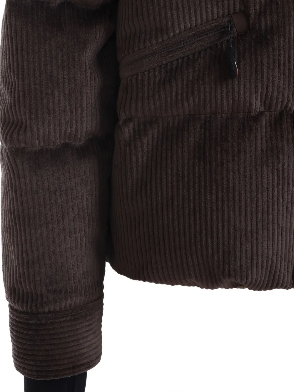 Moncler Grenoble Ribfluwelen donsjas Bruin