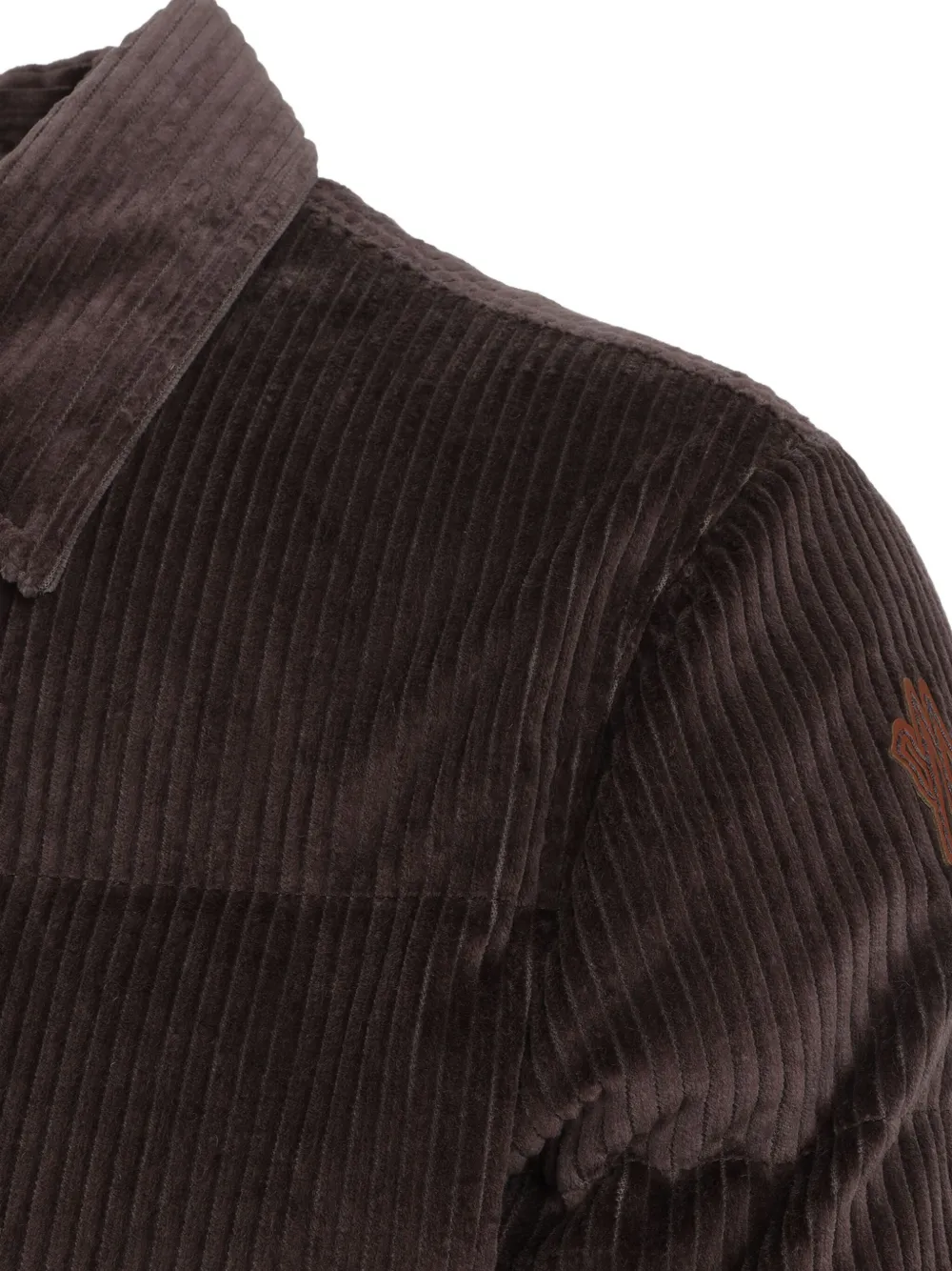 Moncler Grenoble Ribfluwelen donsjas Bruin