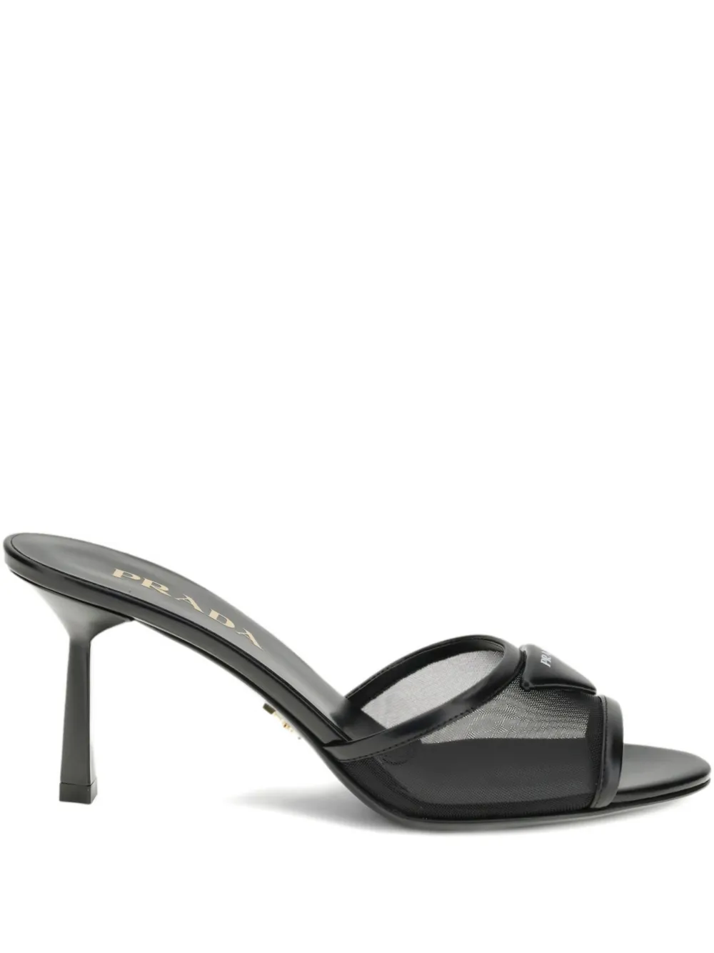 Prada mesh heeled sandals Zwart