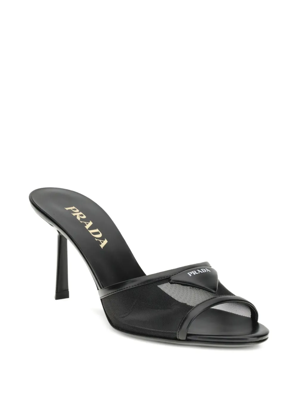 Prada mesh heeled sandals Zwart