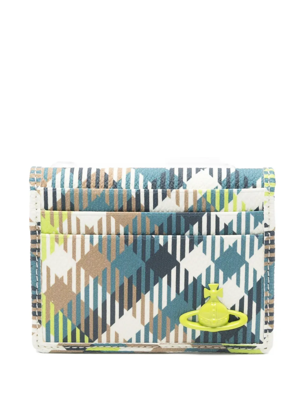 Vivienne Westwood Orb tartan-pattern card holder - Blu