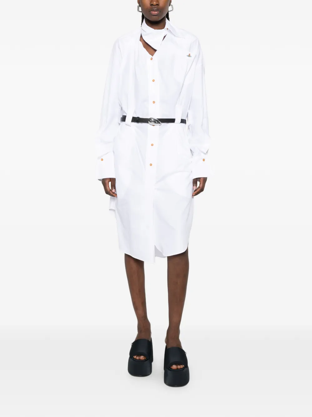 Vivienne Westwood Drunken button asymmetric mini dress Wit