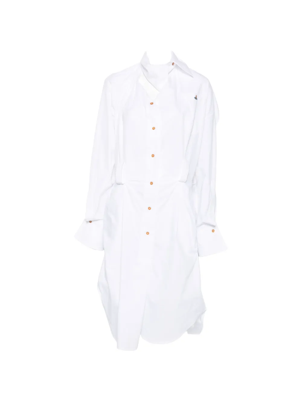Vivienne Westwood Drunken button asymmetric dress - Bianco