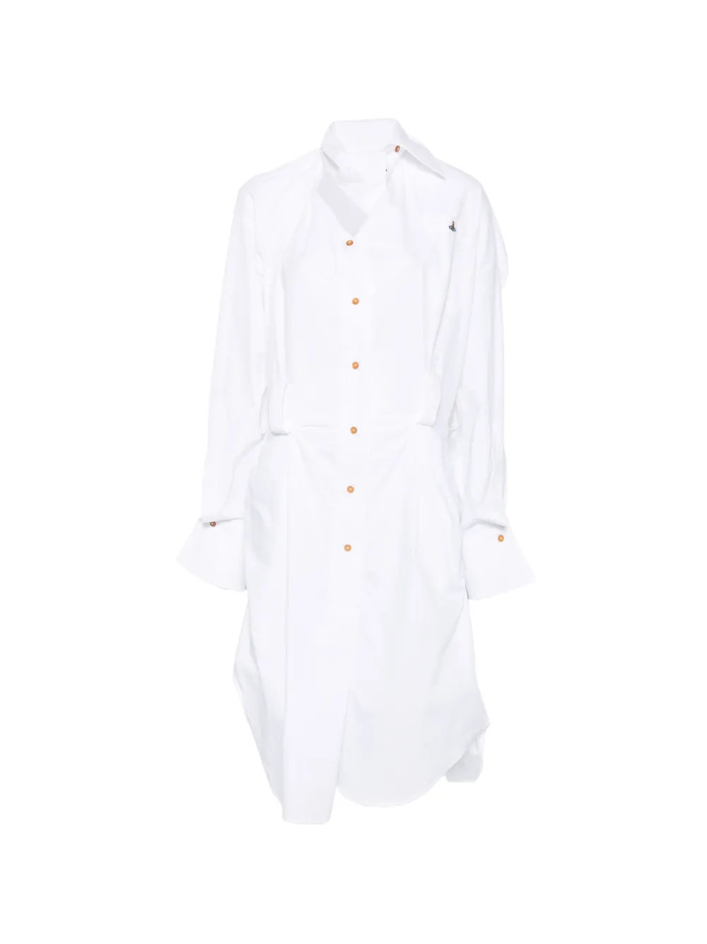Vivienne Westwood Drunken button asymmetric dress - Weiß