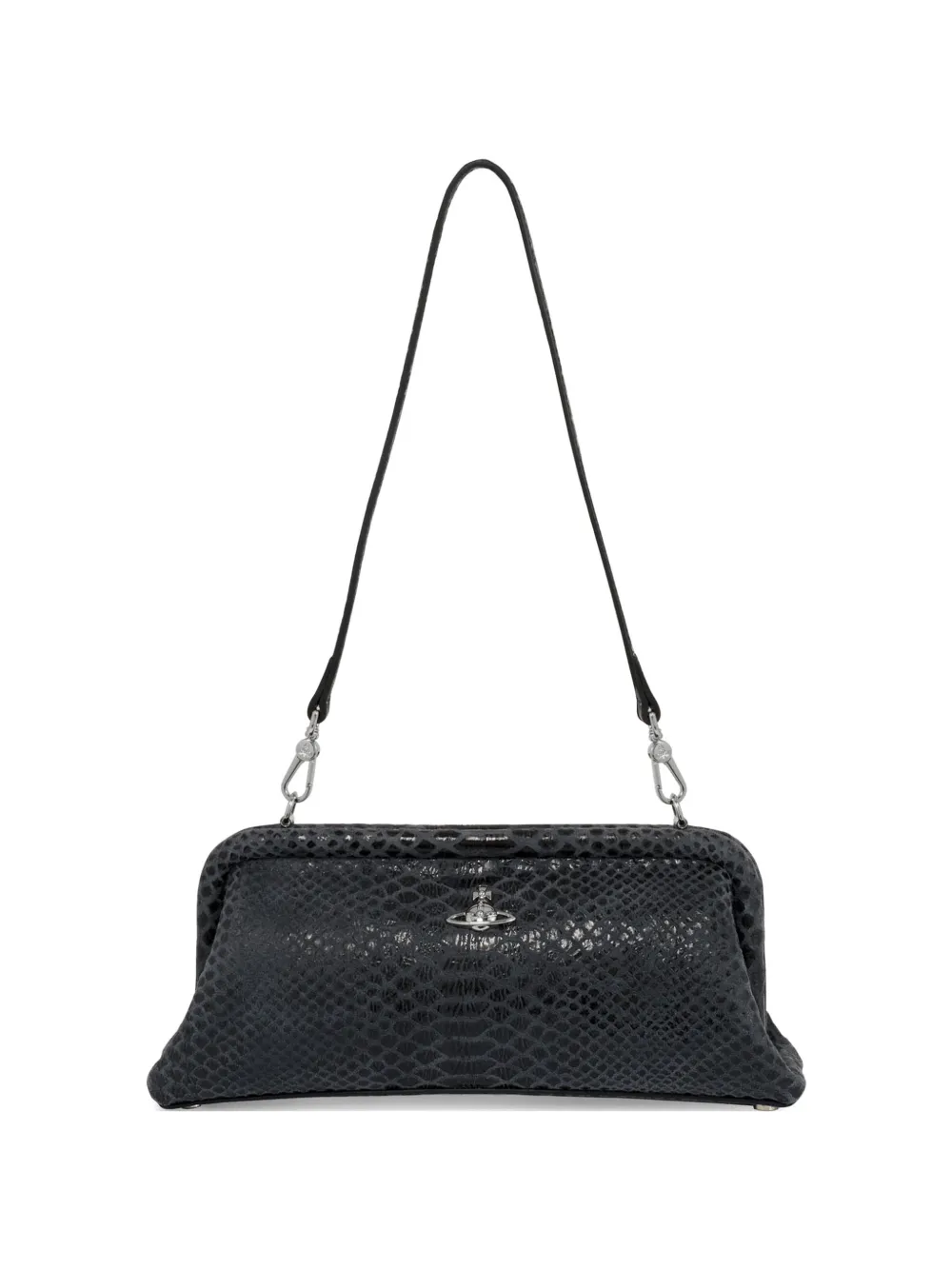 Vivienne Westwood Orb snake-effect shoulder bag - Nero