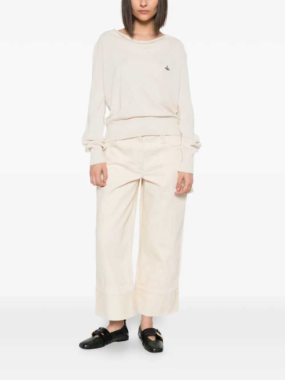 Vivienne Westwood Sweater met geborduurd logo Beige