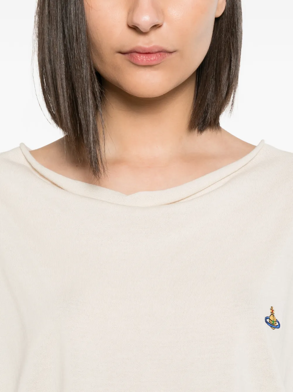 Vivienne Westwood Sweater met geborduurd logo Beige