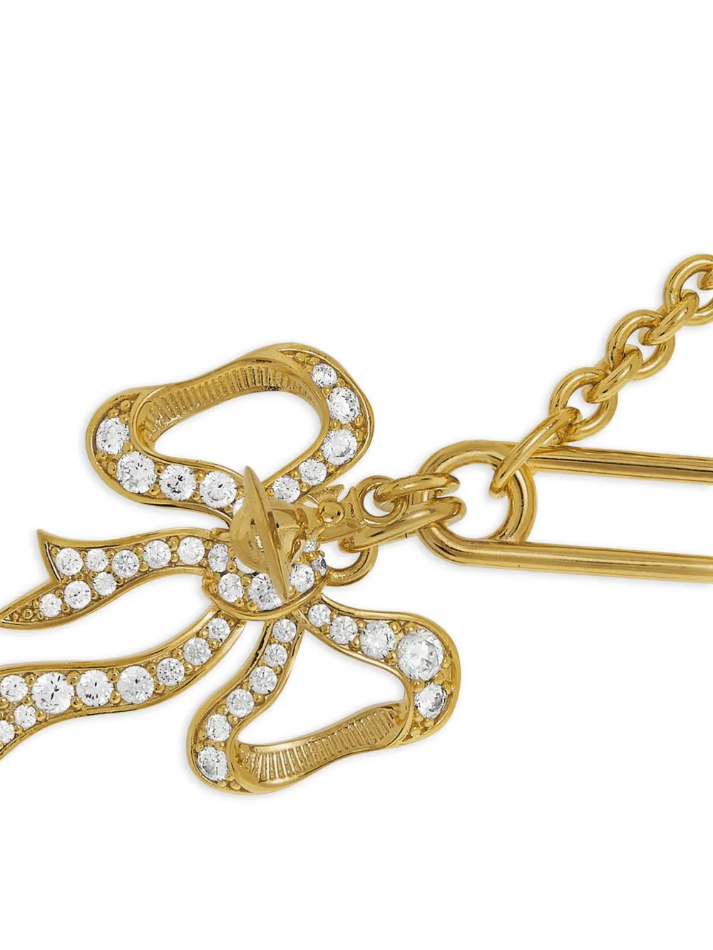 bow safety pin necklace