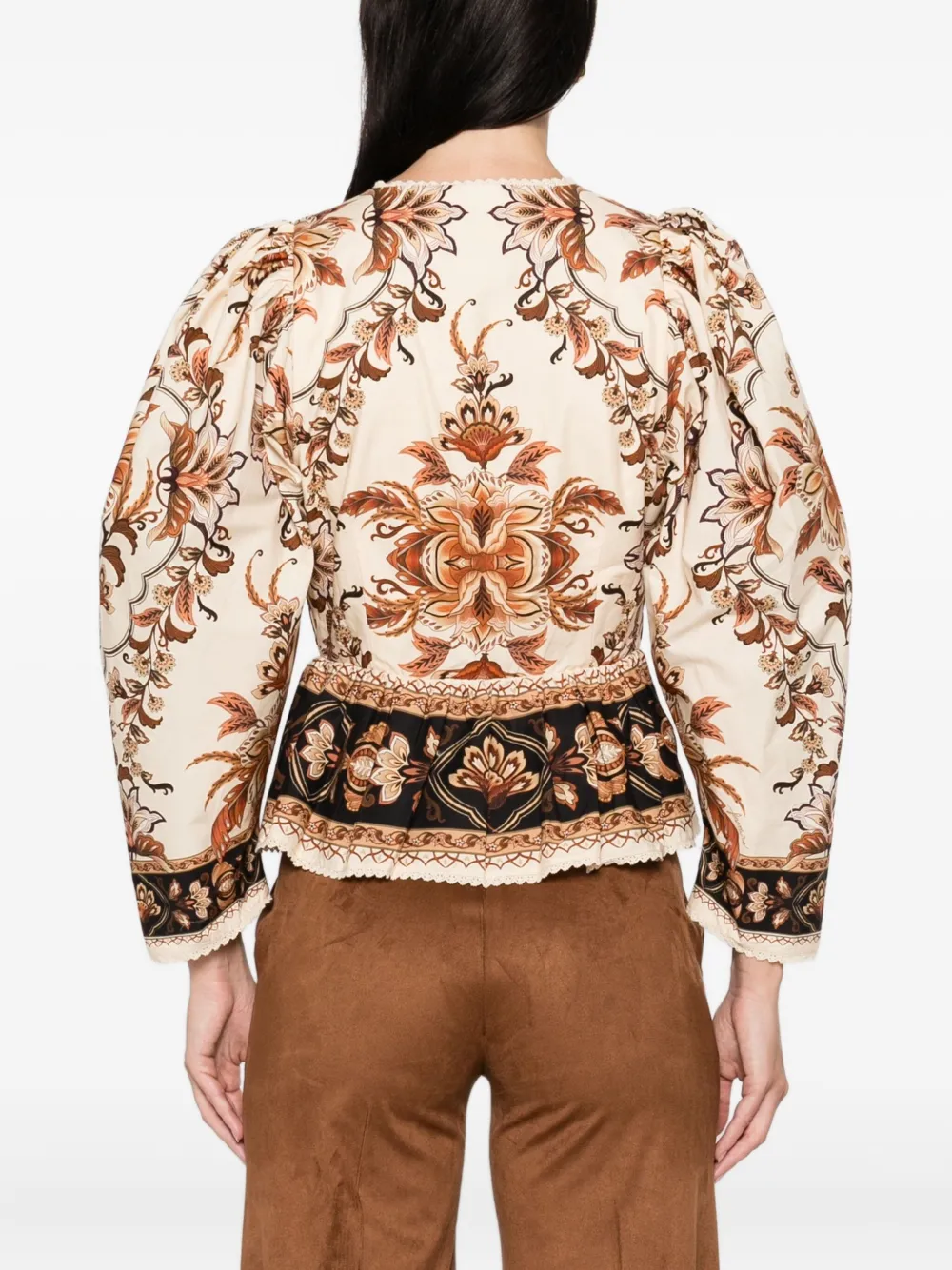 Farm Rio Floral-print Shirt In Neutral