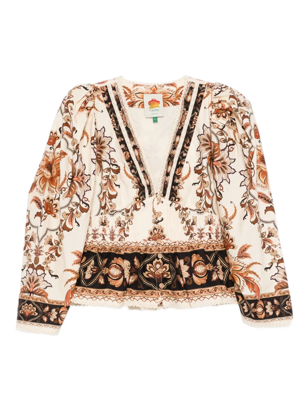 Farm Rio Floral-print Shirt In Neutral