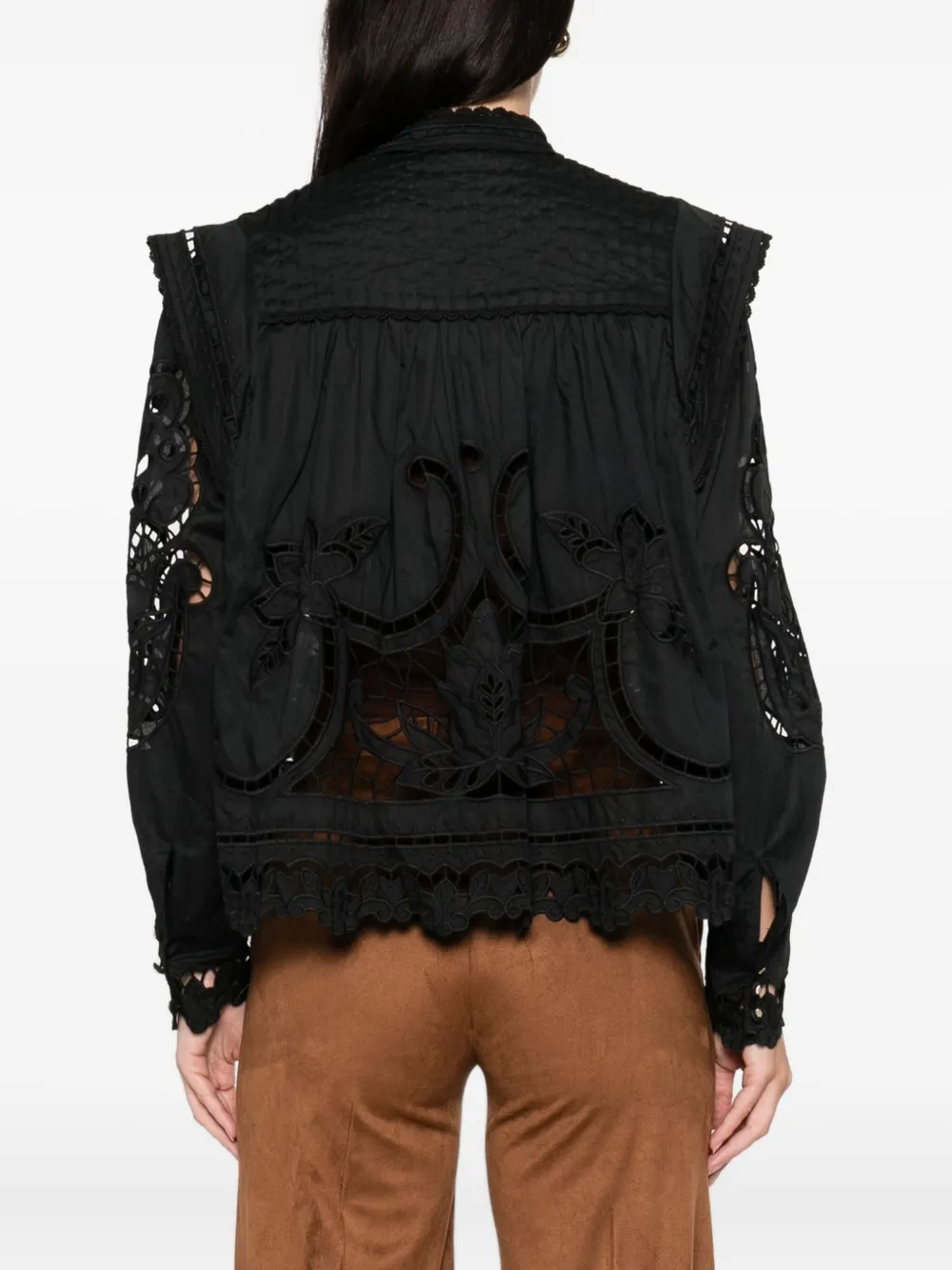 Farm Rio Richilieu Blouse In Black