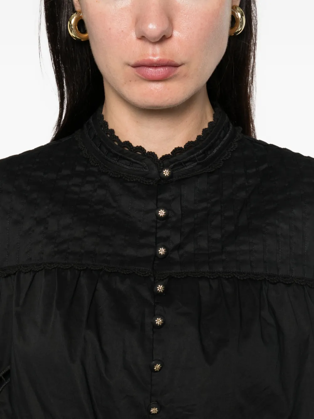 Farm Rio Richilieu Blouse In Black