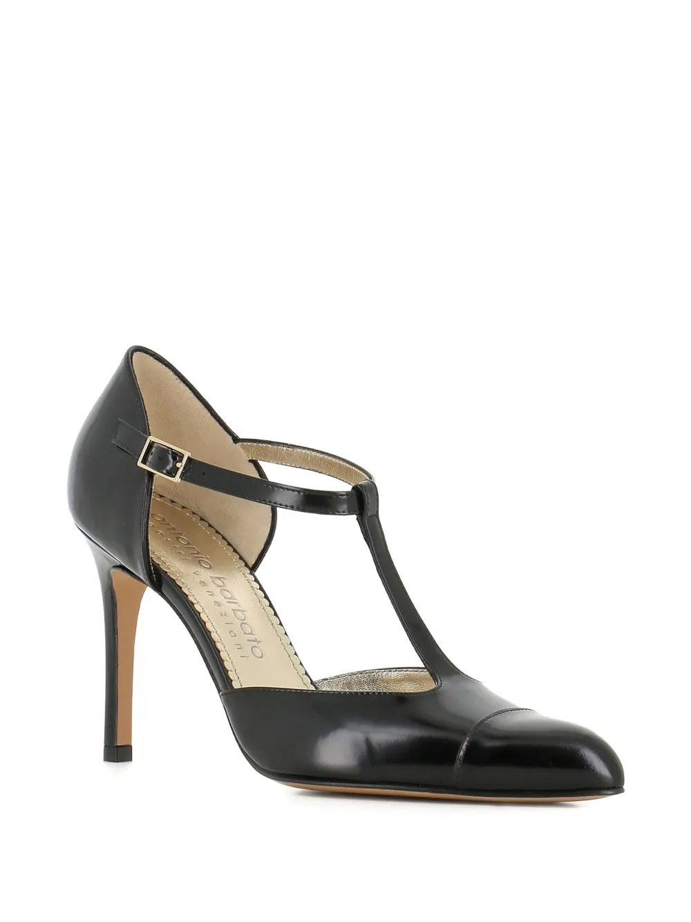 Antonio Barbato Maestri Veneziani T-strap Heeled Pumps In Black