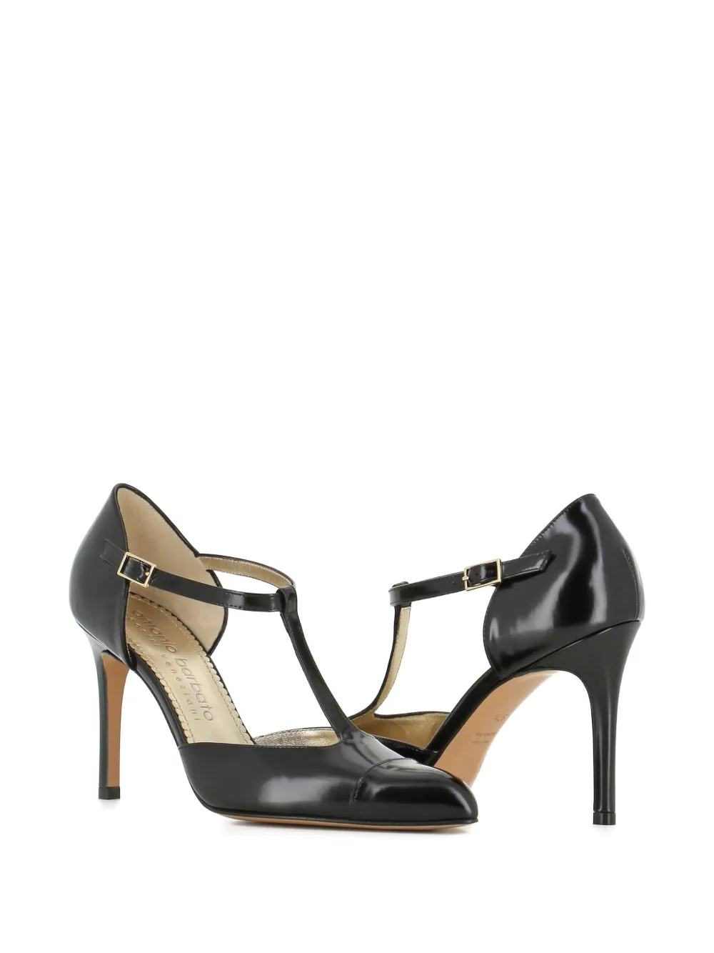 Antonio Barbato Maestri Veneziani T-strap Heeled Pumps In Black