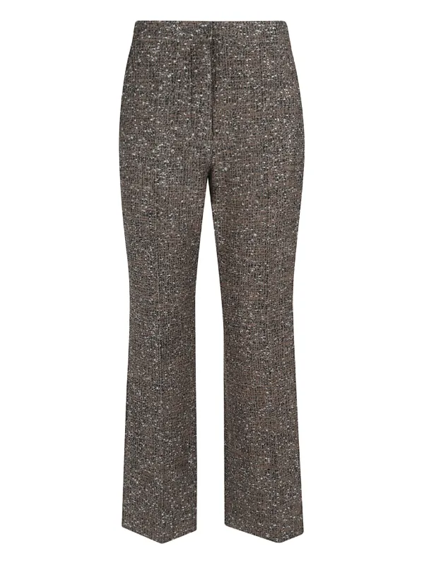 Giambattista Valli Tweed-texture Trousers in Brown