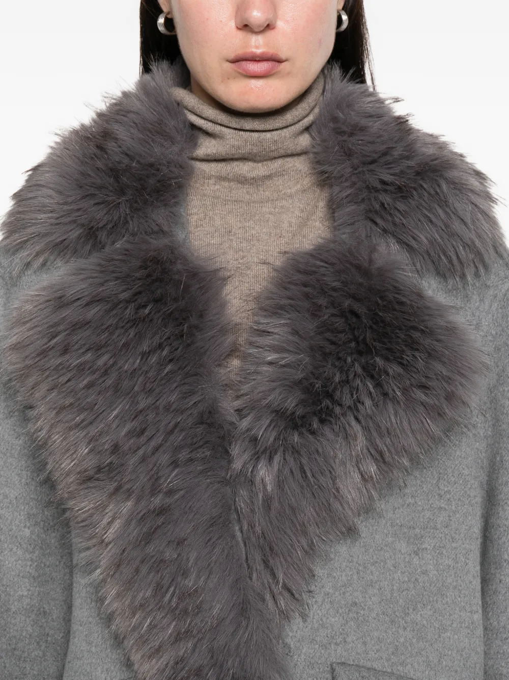 Ava Adore Pocket Long-sleeve Coat In Gray