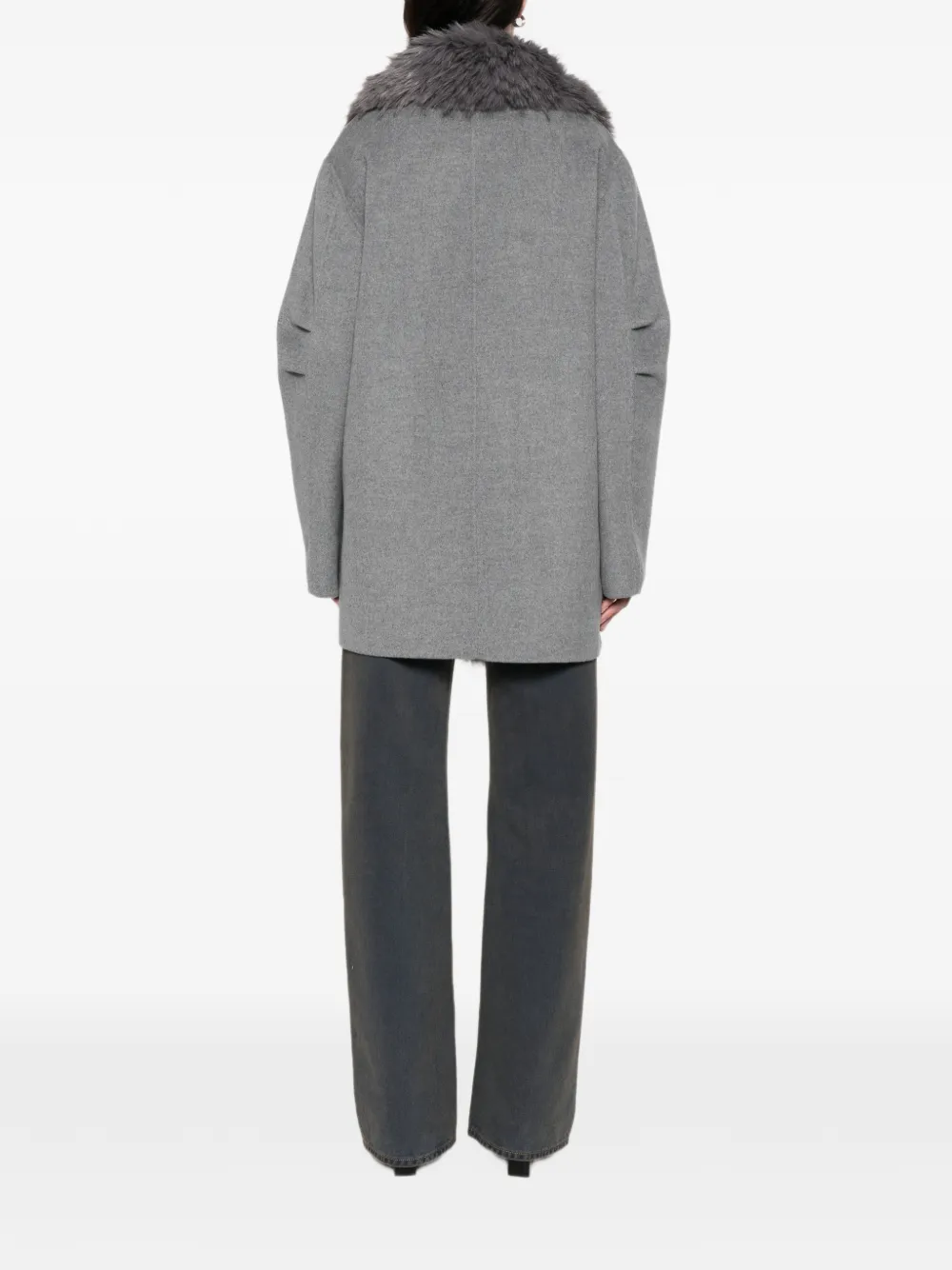 Ava Adore Pocket Long-sleeve Coat In Gray