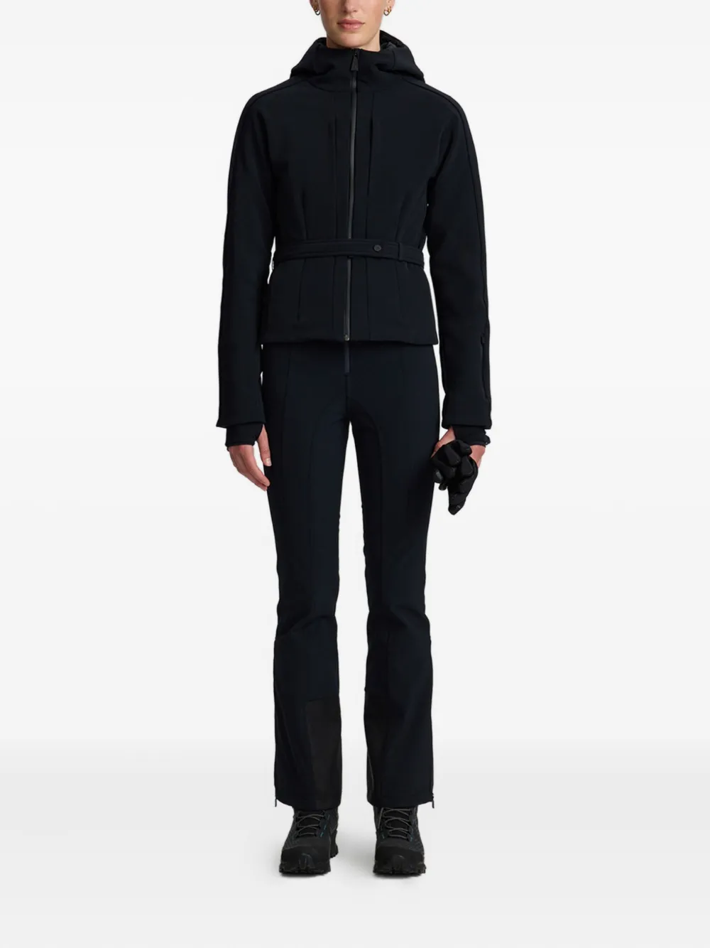 Aztech Mountain hooded belted jacket - Zwart