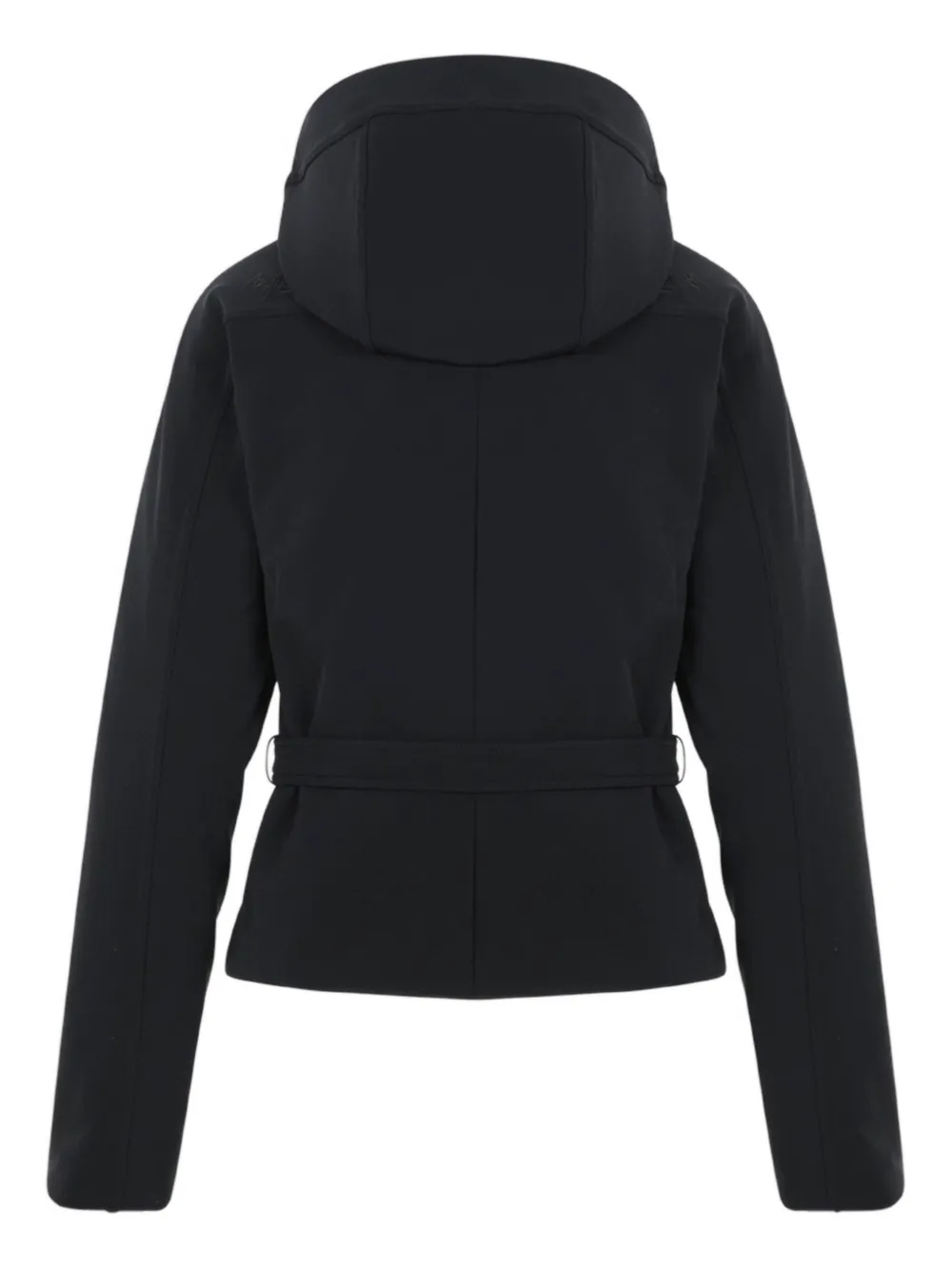 Aztech Mountain Hooded Belted Jacket In Black