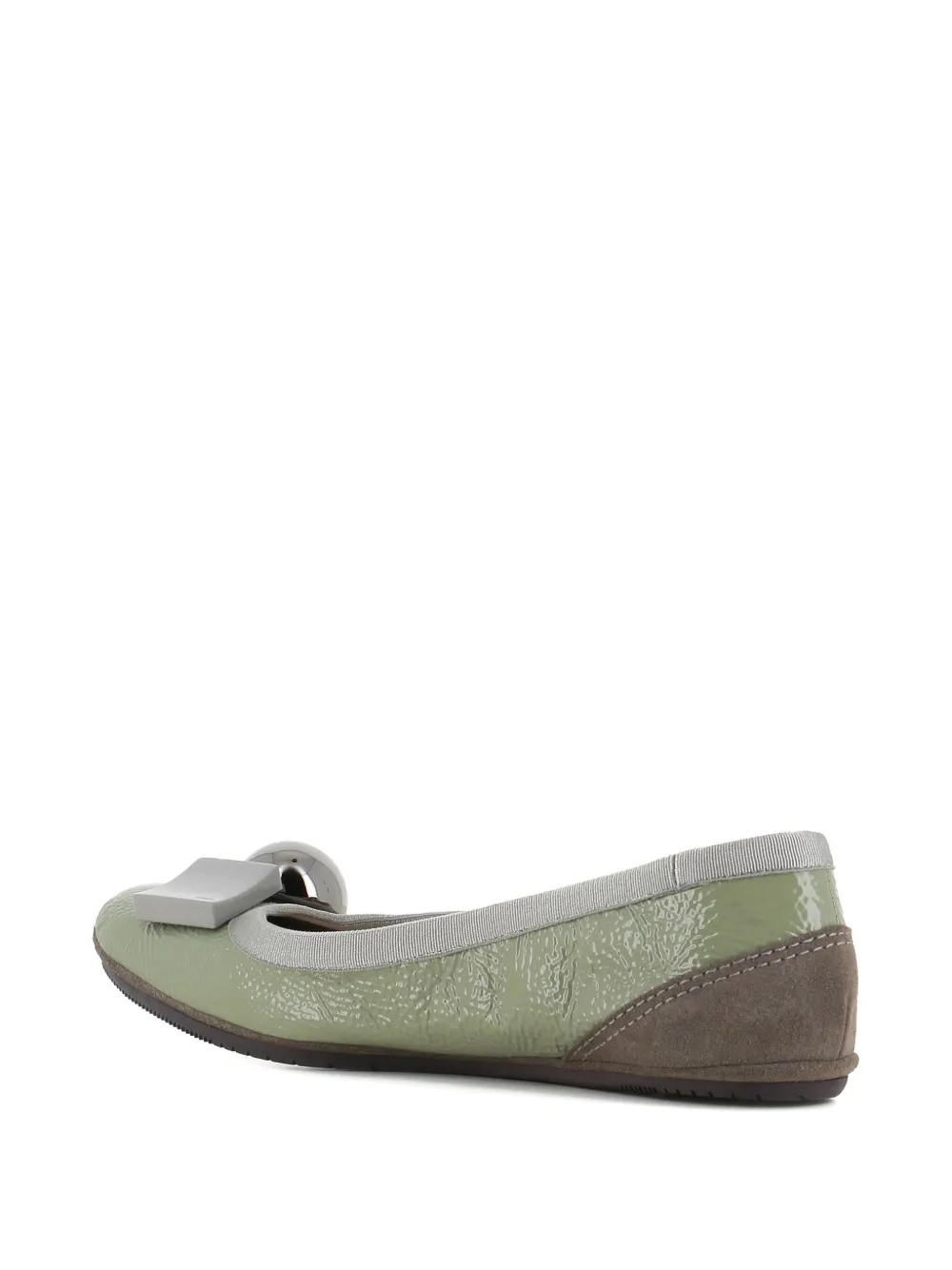Dove Nuotano Gli Squali Becky Appliqué Ballet Flats In Green